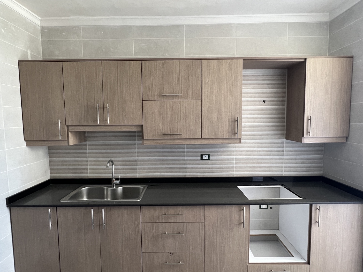 Apartment kitchen cabinets and counters